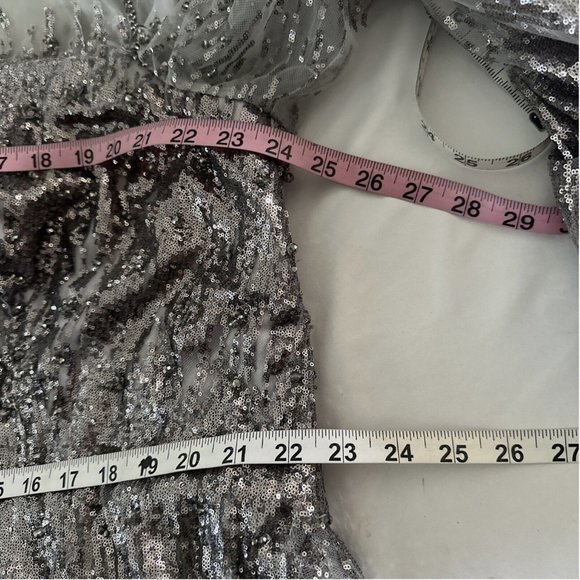 NWT $798 Mac Duggal [ 22 ] Jewel Encrusted Illusion Long Sleeve A-Line Gown Sive - Picture 5 of 16